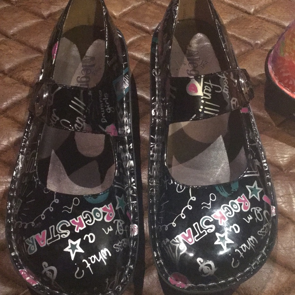 Alegria black silver pink and teal.